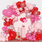Ouddy Party Red & Pink Balloons Arch Garland Kit – 18/12/10/5in Valentine Balloons for Birthday, Wedding & Party Decor