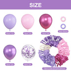 Ouddy Party 72pcs Pink & Purple Balloon Set – Confetti & Metallic Balloons for Party Decor