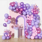 Ouddy Party 72pcs Pink & Purple Balloon Set – Confetti & Metallic Balloons for Party Decor