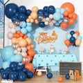 Ouddy Party 170Pcs Balloon Arch Garland Kit – Navy, Light Blue & Orange Confetti Balloons