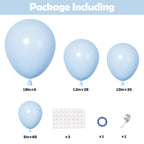 Ouddy Party 129Pcs Light Blue Balloon Arch Kit – 18in/12in/10in/5in Balloons