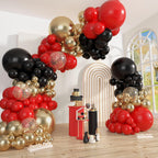 Ouddy Party 149Pcs Red Black Gold Balloon Arch Garland Kit – 18/12/10/5in Latex Balloons