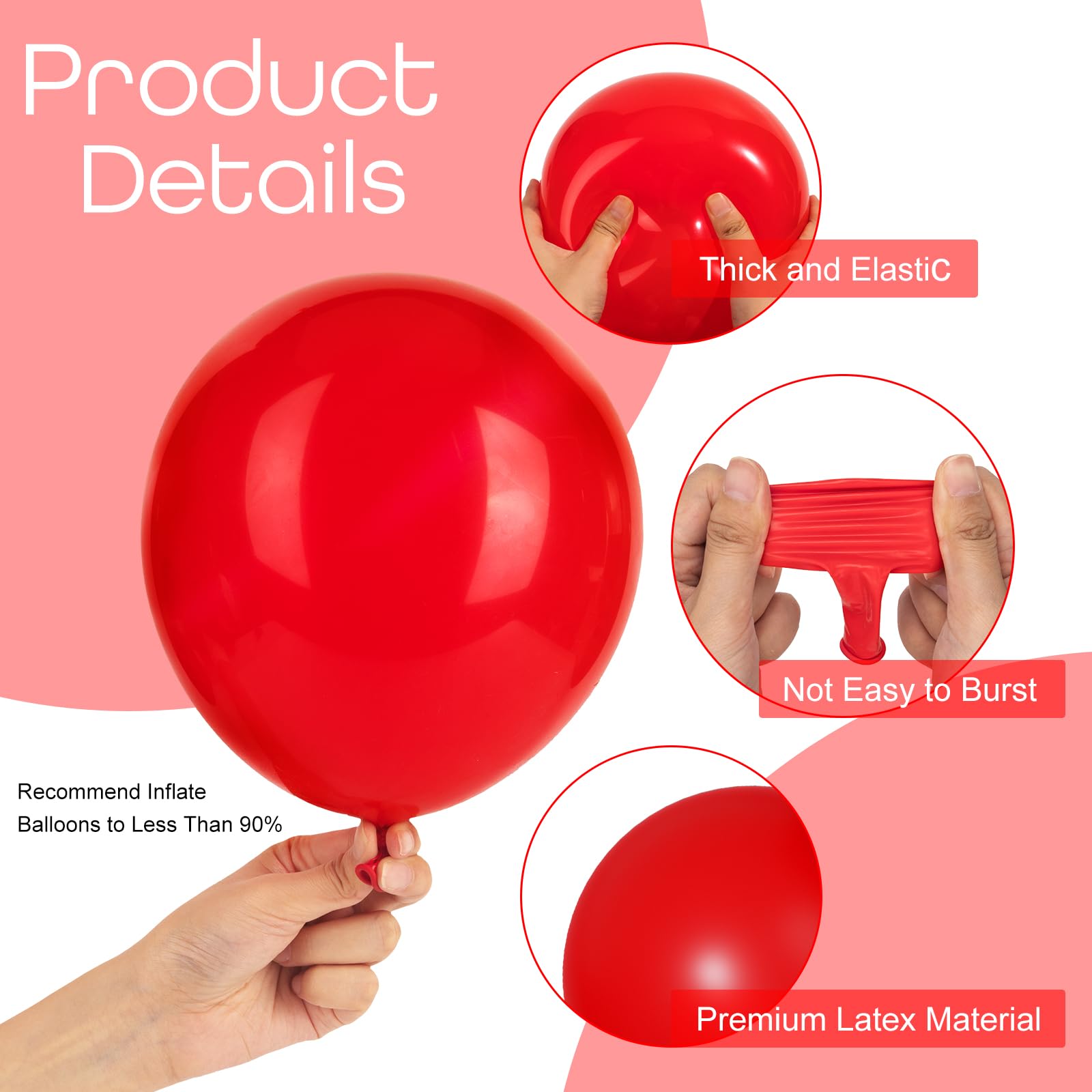 Ouddy Party 129Pcs Red Balloons Kit: Arch Garland & Party Decor