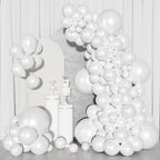 Ouddy Party 129Pcs Pearl White Balloons Kit | Varied Sizes & 18in Arch Garland