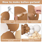 Ouddy Party 149Pcs Boho Brown Balloon Arch Kit – Neutral Balloons for Weddings, Birthdays, and Bear-Themed Parties