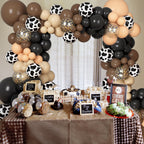 Ouddy Party 170Pcs Western Cowboy Balloon Arch Kit – Cow Print & Confetti Balloons