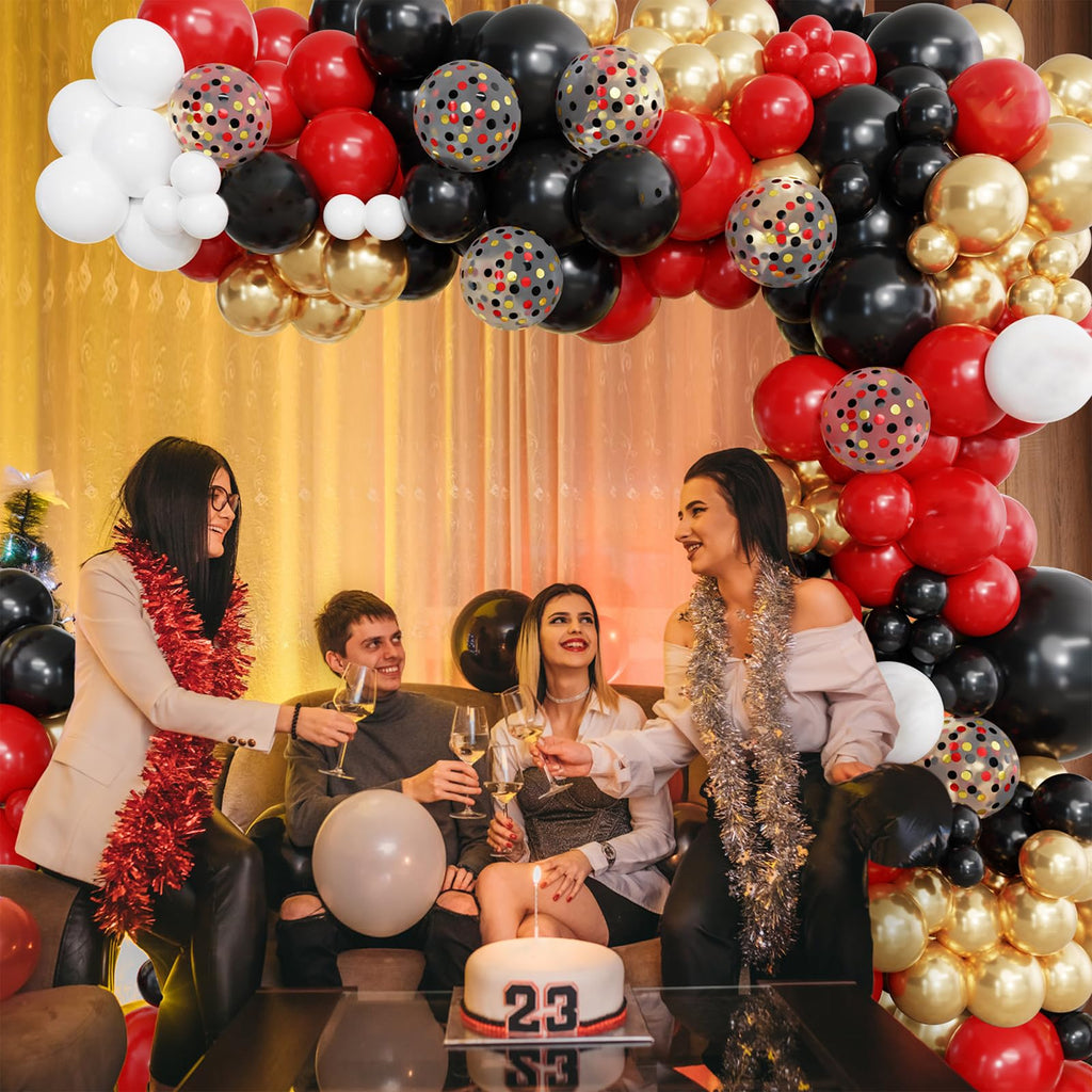 Ouddy Party 129Pcs Red Balloons Kit: Arch Garland & Party Decor