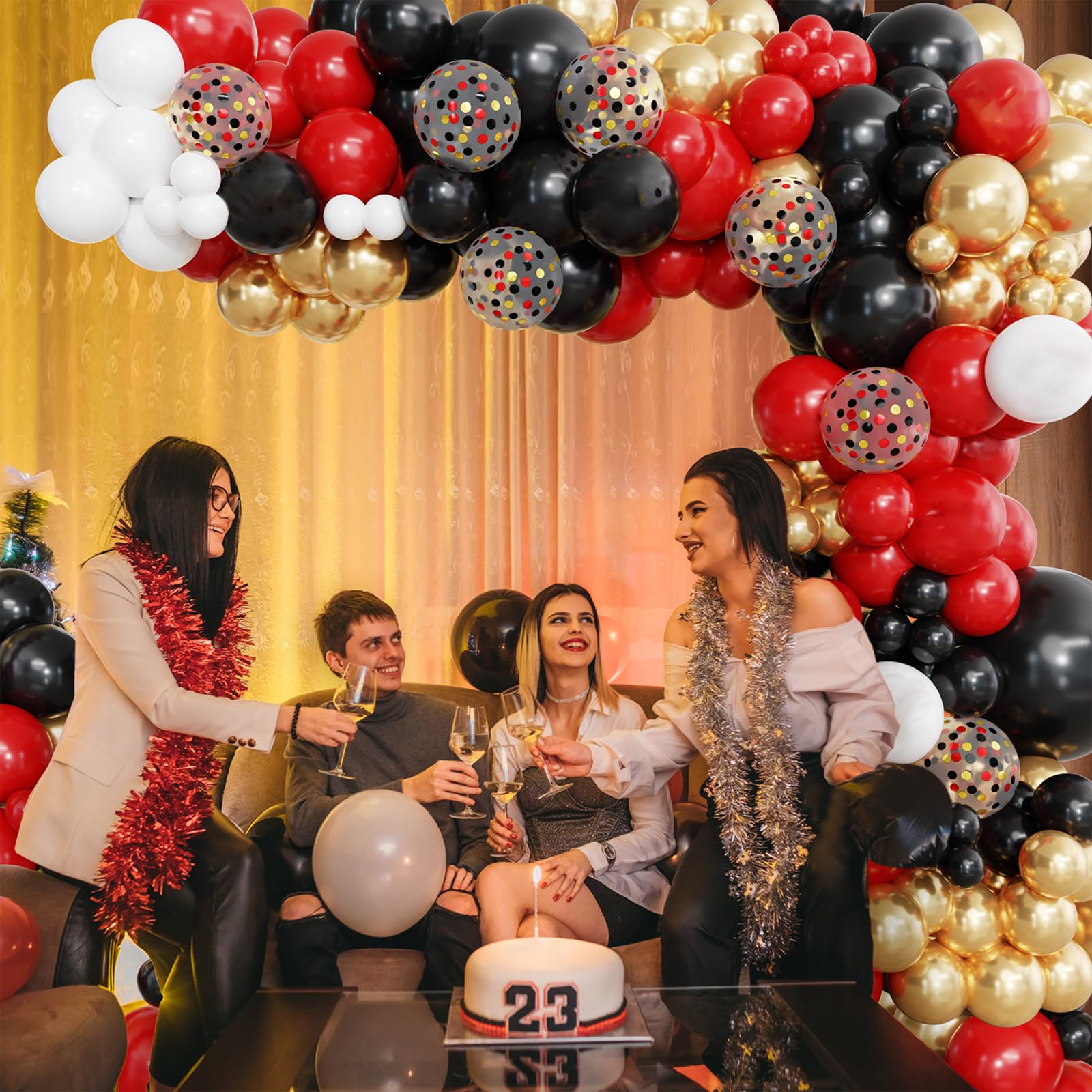 Ouddy Party 129Pcs Red Balloons Kit: Arch Garland & Party Decor