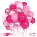 Ouddy Party 72pcs Pink Balloons Set — 12in Hot Pink, Pastel Pink, Metallic & Confetti Balloons for Parties
