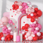 Ouddy Party Red & Pink Balloons Arch Garland Kit – 18/12/10/5in Valentine Balloons for Birthday, Wedding & Party Decor