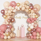 Ouddy Party 170Pcs Blush Balloons Garland Arch Kit – Dusty Rose Pink, Boho Rose Gold Decor