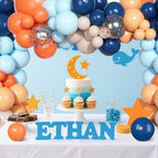 Ouddy Party 170Pcs Balloon Arch Garland Kit – Navy, Light Blue & Orange Confetti Balloons