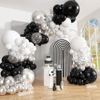 Ouddy Party 149Pcs Black & White Balloon Arch Kit - 18in/12in/10in Latex Balloons