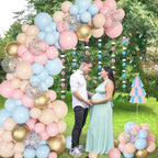 Ouddy Party 129Pcs Light Blue Balloon Arch Kit – 18in/12in/10in/5in Balloons