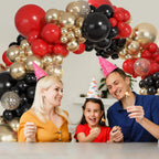 Ouddy Party 149Pcs Red Black Gold Balloon Arch Garland Kit – 18/12/10/5in Latex Balloons