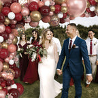 Ouddy Party Burgundy Balloons 129Pcs Balloon Arch Kit – 18in, 12in, 10in, 5in Latex for Party Decor