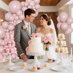Ouddy Party 129-Pcs Dusty Pink Balloon Arch Kit – Boho Blush Balloons for Weddings & Parties