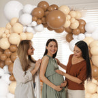 Ouddy Party 149Pcs Boho Brown Balloon Arch Kit – Neutral Balloons for Weddings, Birthdays, and Bear-Themed Parties