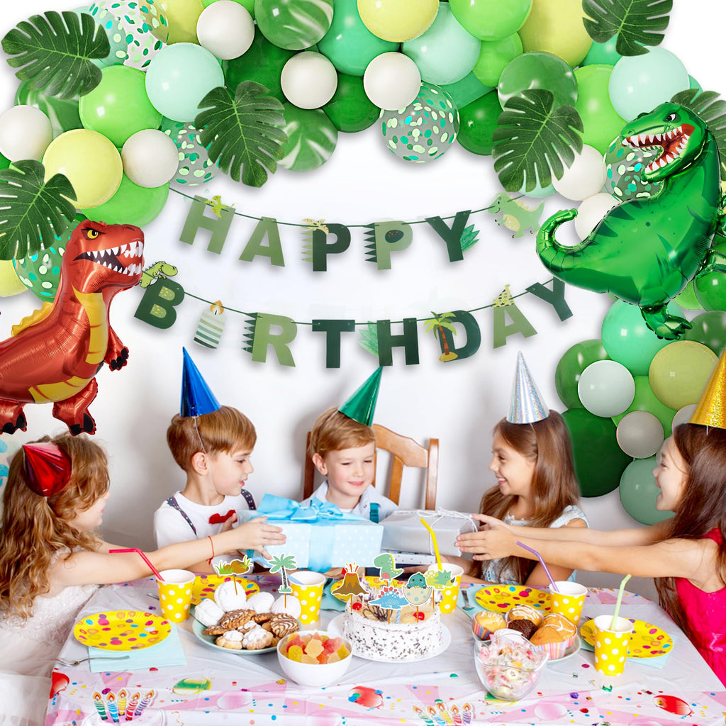 Ouddy Party Dinosaur Birthday Party Decorations - 40in Foil Balloons Arch & Banner Kit