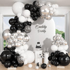 Ouddy Party 149Pcs Black & White Balloon Arch Kit - 18in/12in/10in Latex Balloons