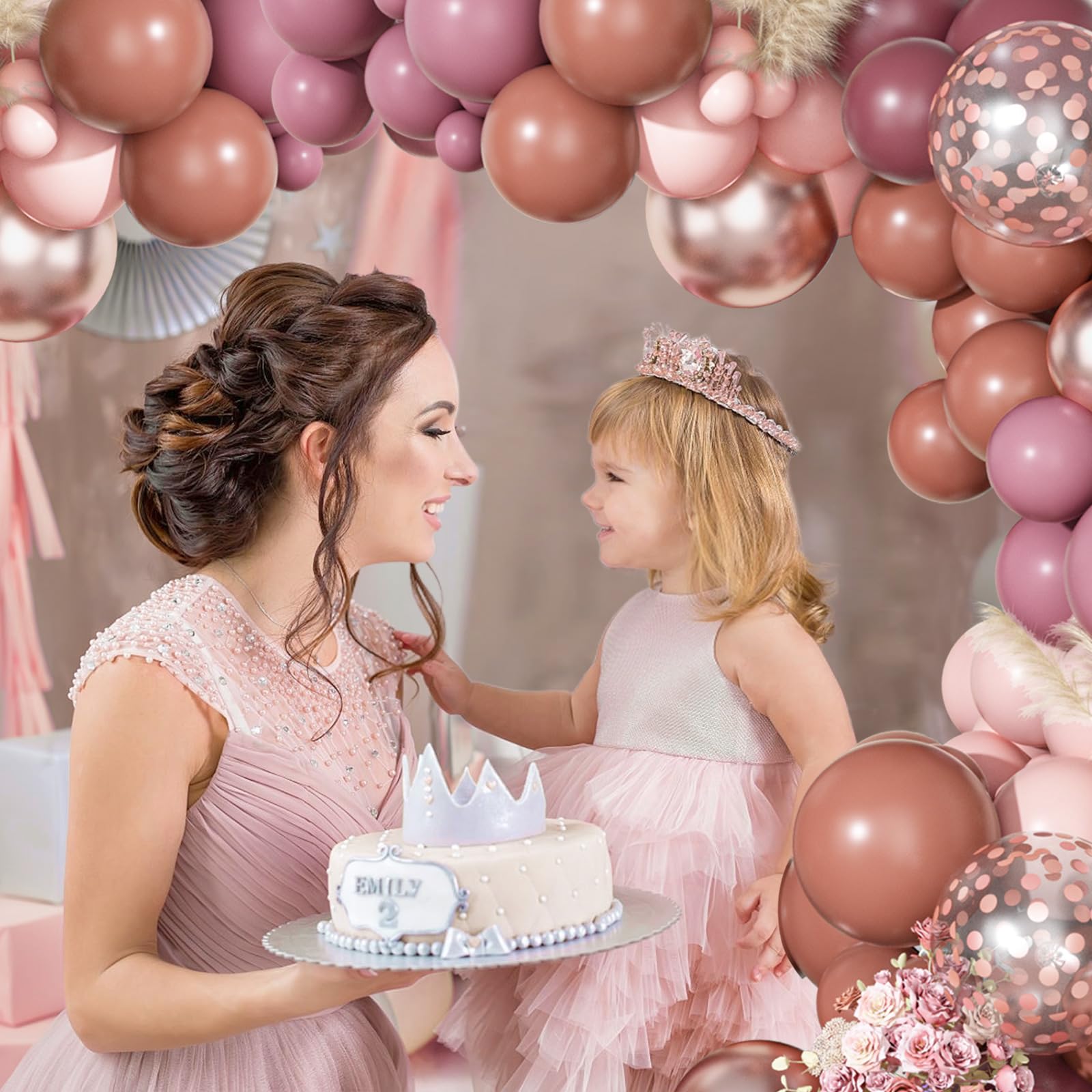 Ouddy Party Dusty Rose Balloons Garland Arch Kit | Boho Wedding & Party Decor