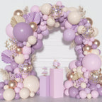 Ouddy Party Dusty Purple Balloon Arch Garland Kit – 18in/12in/10in/5in Balloons in Dusty Purple, Lavender, Sand, Pink, and Rose Gold Confetti