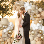 Ouddy Party White Sand Gold Balloon Arch Garland Kit | Neutral Latex Balloons for Baby Shower & Wedding