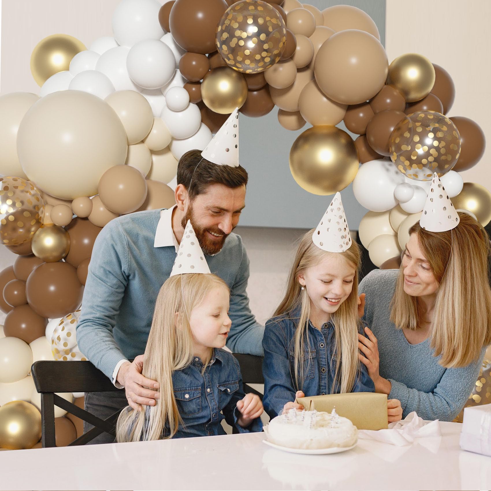 Ouddy Party Brown Balloons Arch Garland Kit — Neutral Boho Decor (18in/12in/10in/5in)