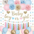 Ouddy Party Baby Gender Reveal Decorations – Pink & Blue Balloons, Banners, Garlands