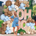 Ouddy Party Brown Coffee Blue Balloon Arch Kit 142Pcs – Boho Nude Balloons for Baby Shower & Gender Reveal