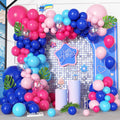 Ouddy Party 170Pcs Blue & Pink Balloons Arch Garland Kit – Royal Blue, Light Blue & Hot Pink Confetti Balloons