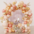 Ouddy Party Blush Balloons Arch Kit — 12in/10in/5in Latex Balloons in Peach & Rose Gold for Weddings & Parties