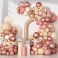 Ouddy Party 170Pcs Blush Balloons Garland Arch Kit – Dusty Rose Pink, Boho Rose Gold Decor