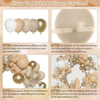 Ouddy Party White Sand Gold Balloon Arch Garland Kit | Neutral Latex Balloons for Baby Shower & Wedding