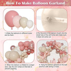 Ouddy Party Dusty Pink Balloon Arch Garland Kit | Boho Latex Balloons for Baby Showers & Parties