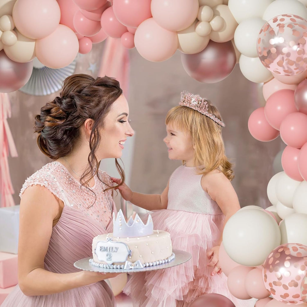 Ouddy Party Dusty Pink Balloon Arch Garland Kit | Boho Latex Balloons for Baby Showers & Parties