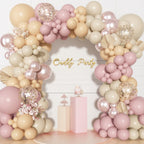 Ouddy Party Boho Dusty Pink Balloons Garland Arch Kit – 18/12/10/5 Inch Latex & Confetti
