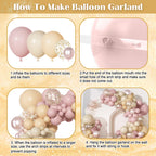 Ouddy Party Boho Dusty Pink Balloons Garland Arch Kit – 18/12/10/5 Inch Latex & Confetti