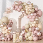 Ouddy Party Boho Dusty Pink Balloons Garland Arch Kit – 18/12/10/5 Inch Latex & Confetti