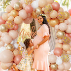 Ouddy Party Blush Balloons Arch Kit — 12in/10in/5in Latex Balloons in Peach & Rose Gold for Weddings & Parties