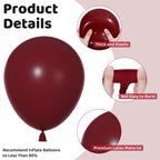 Ouddy Party Burgundy Balloons 129Pcs Balloon Arch Kit – 18in, 12in, 10in, 5in Latex for Party Decor