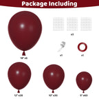 Ouddy Party Burgundy Balloons 129Pcs Balloon Arch Kit – 18in, 12in, 10in, 5in Latex for Party Decor