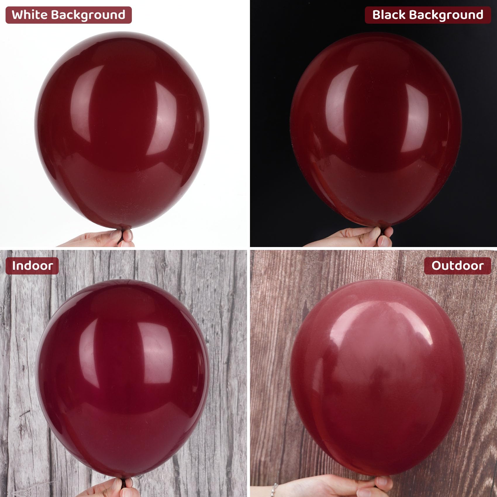 Ouddy Party Burgundy Balloons 129Pcs Balloon Arch Kit – 18in, 12in, 10in, 5in Latex for Party Decor
