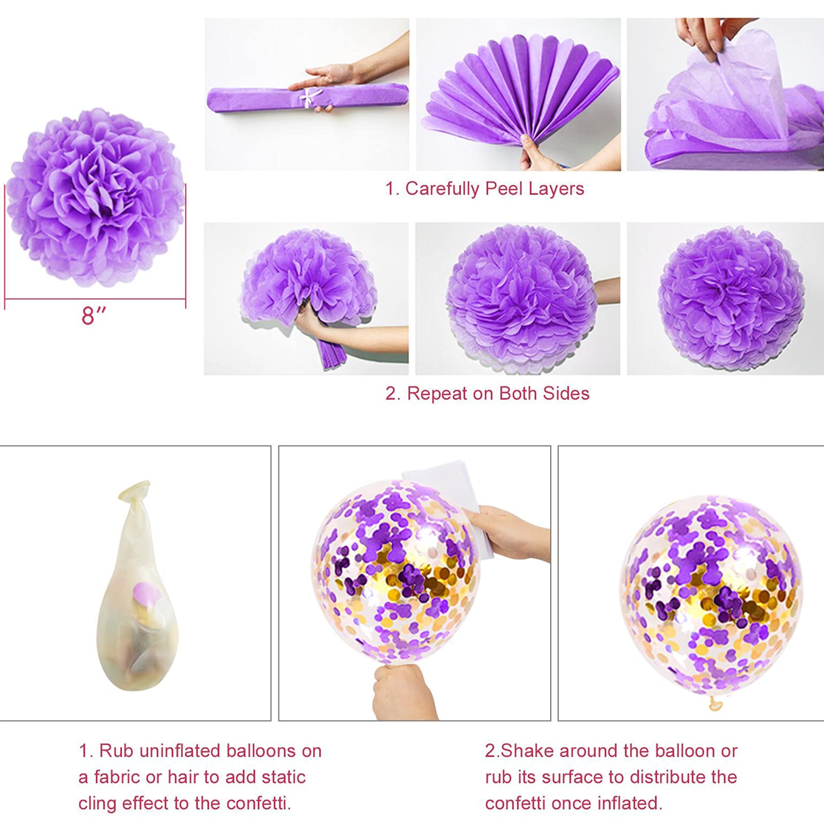 Ouddy Party Purple Birthday Decorations Kit – Butterfly Garland, Banner, Balloons