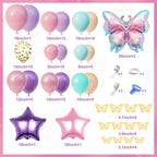 Ouddy Party 163Pcs Butterfly Pink & Purple Balloons Garland Arch Kit – Birthday & Baby Shower Decor