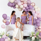 Ouddy Party 72pcs Dusty Purple Balloons Set — 12in Latex with Pink, White Sand, Lavender Confetti & Metallic Accents