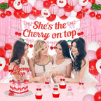 Ouddy Party Cherry Party Decorations – She's The Cherry On Top Banner, Balloons & Toppers