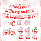 Ouddy Party Cherry Party Decorations – She's The Cherry On Top Banner, Balloons & Toppers