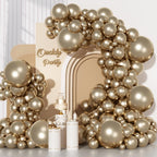 Ouddy Party Chrome Gold Balloon Kit – 129Pcs Balloons & 18 Inch Arch Kit