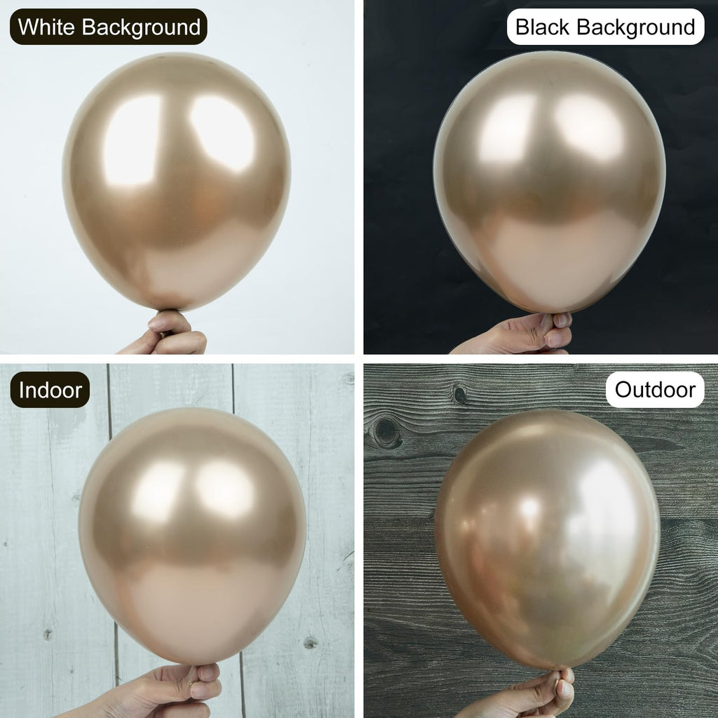 Ouddy Party Chrome Gold Balloon Kit – 129Pcs Balloons & 18 Inch Arch Kit
